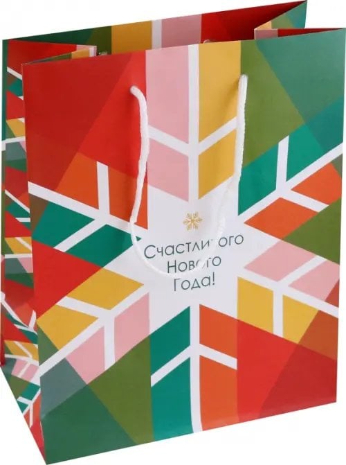 Бумажные пакеты новогодние Пакет подарочный Снежинка