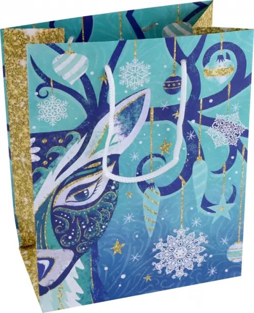 Бумажные пакеты новогодние Пакет подарочный Узоры
