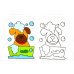 Раскраска для малышей. Кот с воздушными шарами