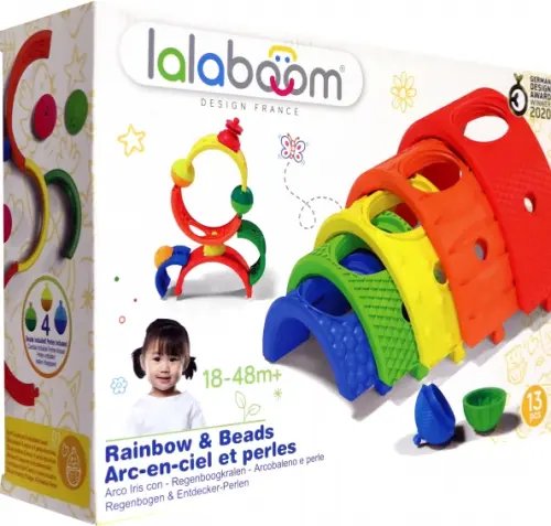 Радужный конструктор Lalaboom с бусинами-защелками, 13 деталей Радужный конструктор Lalaboom с бусинами-защелками, 13 деталей