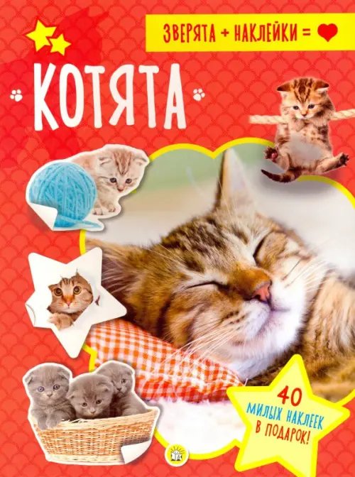 Книжки с наклейками/познавательные Зверята + наклейки. Котята