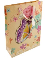 Пакет подарочный Бабочка в цветах