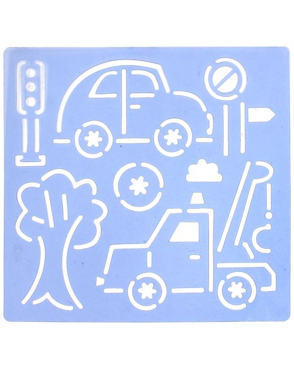 Рисуем по трафаретам машинки, корабли, самолеты...