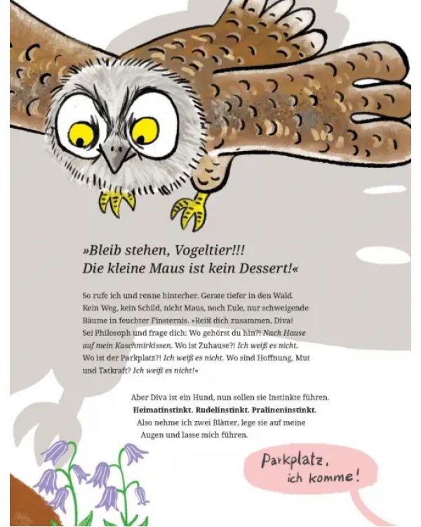 Diva allein im Wald