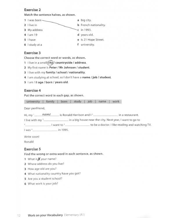 Дополнительное изображение книги «Work on Your Vocabulary. A1»