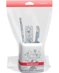 Набор канцелярских принадлежностей Forte Frozen Beauty, настольный, белый с серой вставкой