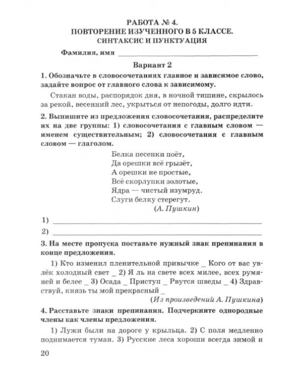 Русский язык. 6 класс. Зачётные работы к учебнику М. Т. Баранова и др.