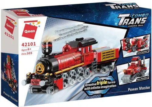 Конструктор Паровоз/мотоцикл/трактор, 305 деталей Конструктор Паровоз/мотоцикл/трактор, 305 деталей