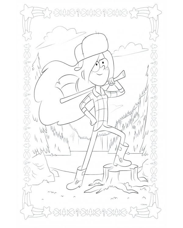 Гравити Фолз. Раскраска № 1. Диппер и Мэйбл