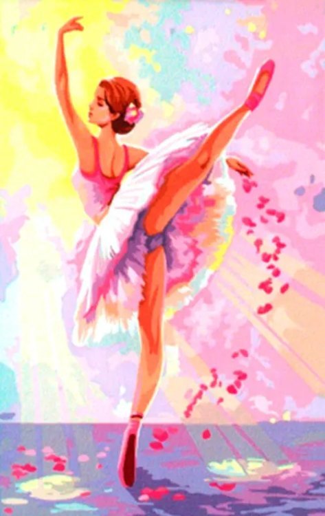 Рисуем вместе Картина по номерам на холсте Балерина