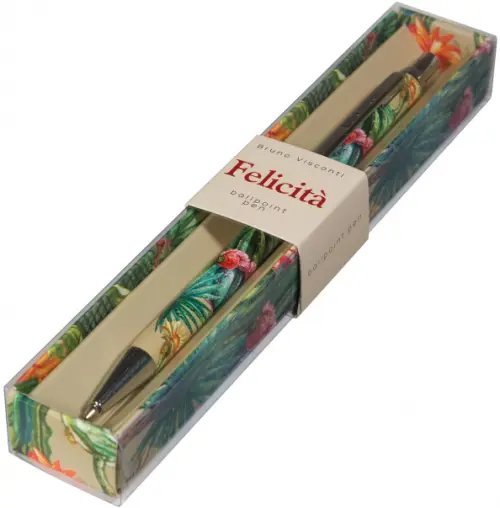 Ручка шариковая автоматическая Felicita. Кактусовый рай, синяя