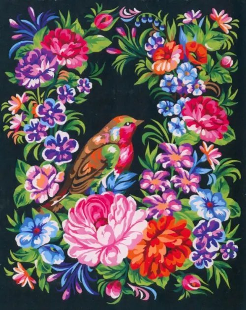 Картина по номерам на холсте с подрамником Жостово