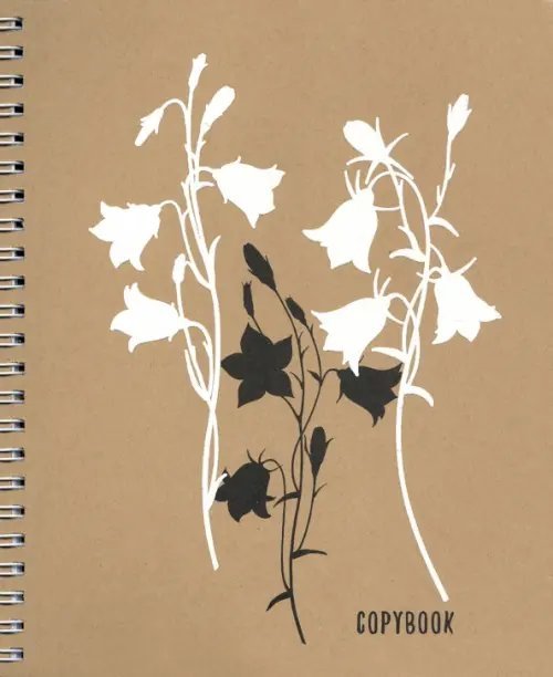 Тетрадь Белые цветы, 48 листов, гребень, клетка, в ассортименте