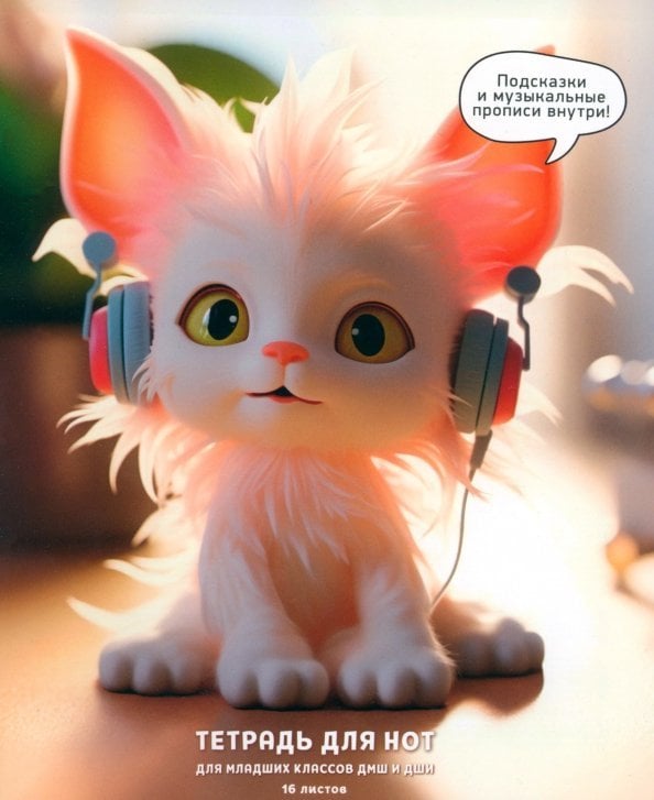 Тетрадь для нот Ушастик, 16 листов, А5