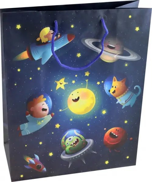 Бумажные пакеты Пакет Веселый космос