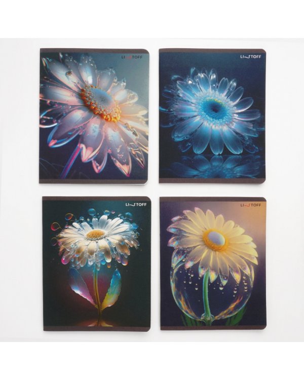 Тетрадь Фантастические цветы, А5, 48 листов, клетка