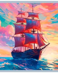 Тетрадь Морские странники, 48 листов, клетка, в ассортименте