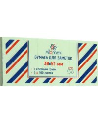 Блок для записей самоклеящийся, зеленый, 100 листов