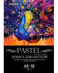 Бумага для пастели, А5, 10 листов, черная