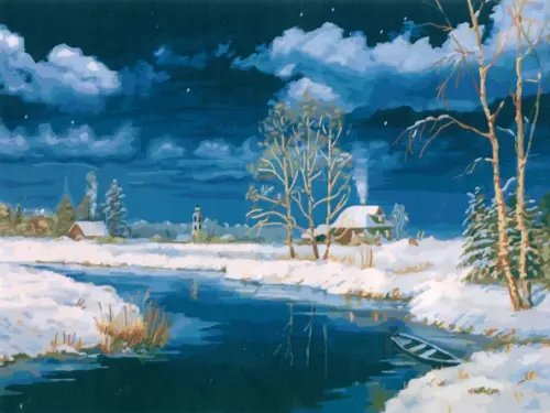 Живопись на холсте Рождественская ночь Живопись на холсте Рождественская ночь