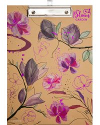 Папка-клипборд Bloom Garden, A4, фиолетовая