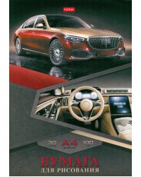 Набор бумаги для рисования в папке. Premium car, 30 листов, А4