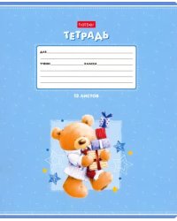 Тетрадь Веселые мишки, 12 листов, А5, клетка, в ассортименте