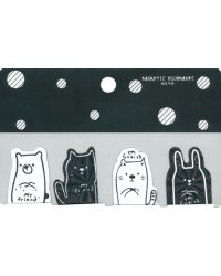 Набор закладок магнитных Коты, 4 штуки, в ассортименте