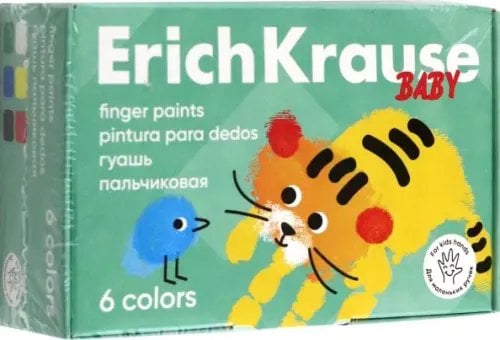 Гуашь пальчиковая Baby с Алоэ Вера, 6 цветов Гуашь пальчиковая Baby с Алоэ Вера, 6 цветов