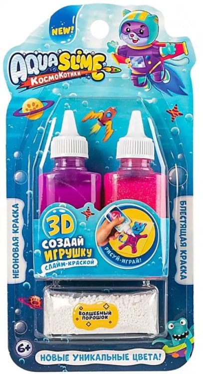 Aqua Slime Малый набор Aqua Slime из цветного геля, розово-фиолетовый