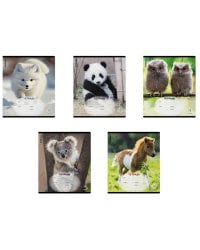 Тетрадь школьная ученическая Пушистики, 18 листов, клетка, в ассортименте, 10 штук 