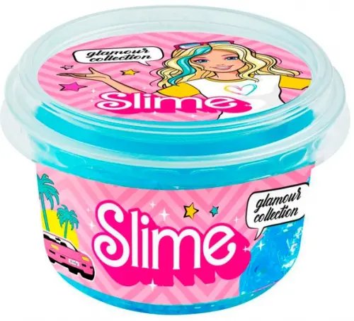Slime Slime glamour collection clear, голубой
