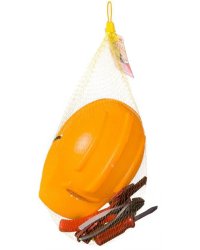 Строительная каска и набор инструментов