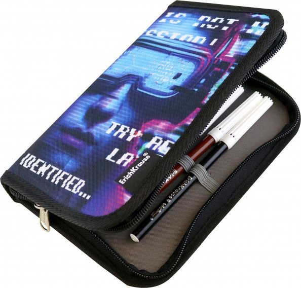 Пенал-книжка Cyber Game, с наполнением Пенал-книжка Cyber Game, с наполнением