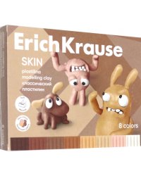 Пластилин Jolly Friends Skin, 8 цветов, со стеком