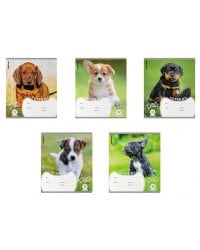 Тетрадь школьная ученическая Щенки, 12 листов, линейка, в ассортименте, 10 штук