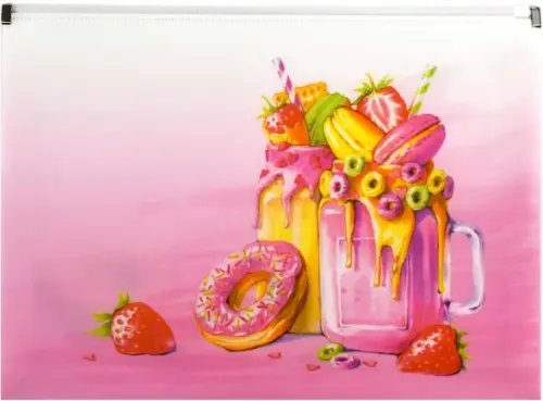 Папка для документов Папка для документов пластиковая Милкшейки, А4