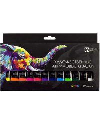 Краски акриловые Слон, 12 цветов