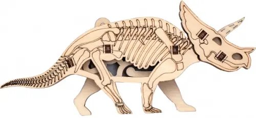 Деревянный конструктор, 3D пазл Трицератопс Брон Деревянный конструктор, 3D пазл Трицератопс Брон