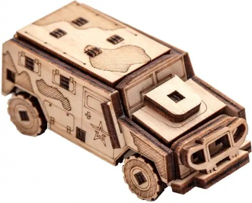 Деревянный конструктор, сборная модель Бронеавтомобиль Деревянный конструктор, сборная модель Бронеавтомобиль