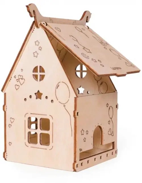 Деревянный конструктор Домик Подарочный для конфет, чайных пакетиков