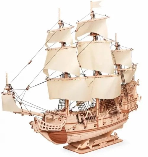 Сборная модель из дерева Корабль Утренняя Звезда 2, светлые паруса Сборная модель из дерева Корабль Утренняя Звезда 2, светлые паруса
