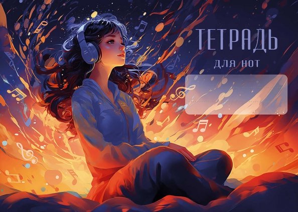 Тетрадь для нот Жить музыкой, 16 листов, А5