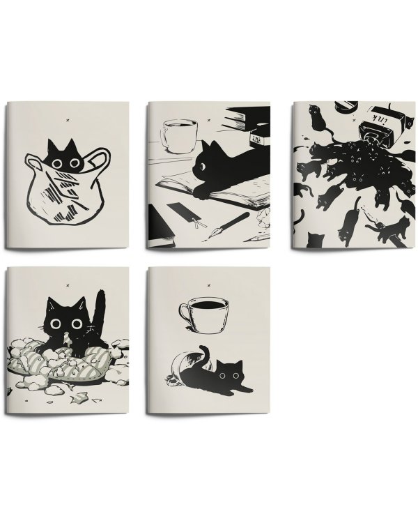 Тетрадь Naughty Cat, А5, 48 листов, клетка, в ассортименте