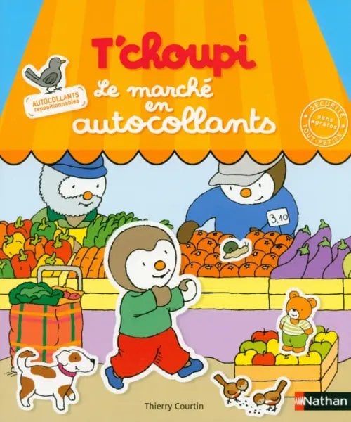T`choupi Le marché en autocollants