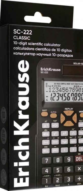 Калькулятор научный 10-разрядов SC-222 Classic, 240 функций, черный Калькулятор научный 10-разрядов SC-222 Classic, 240 функций, черный