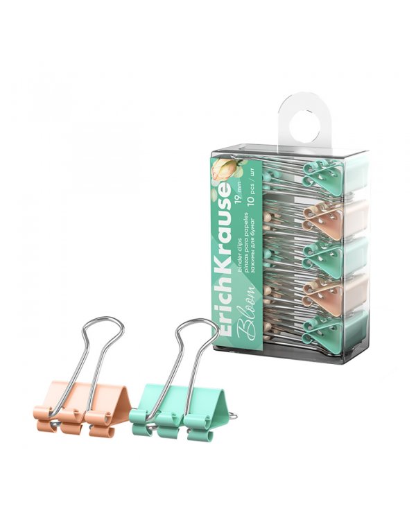 Зажимы для бумаг Pastel Bloom, 19 мм, 10 штук, ассорти