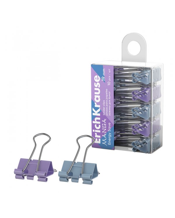 Зажимы для бумаг Manga, 19 мм, 10 штук, ассорти