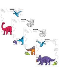 Набор обложек для тетрадей и дневников Dino Planet, 12 штук