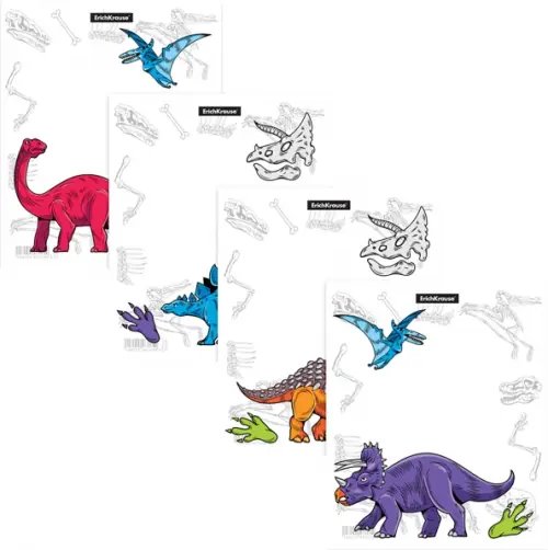 Набор обложек для тетрадей и дневников Dino Planet, 12 штук